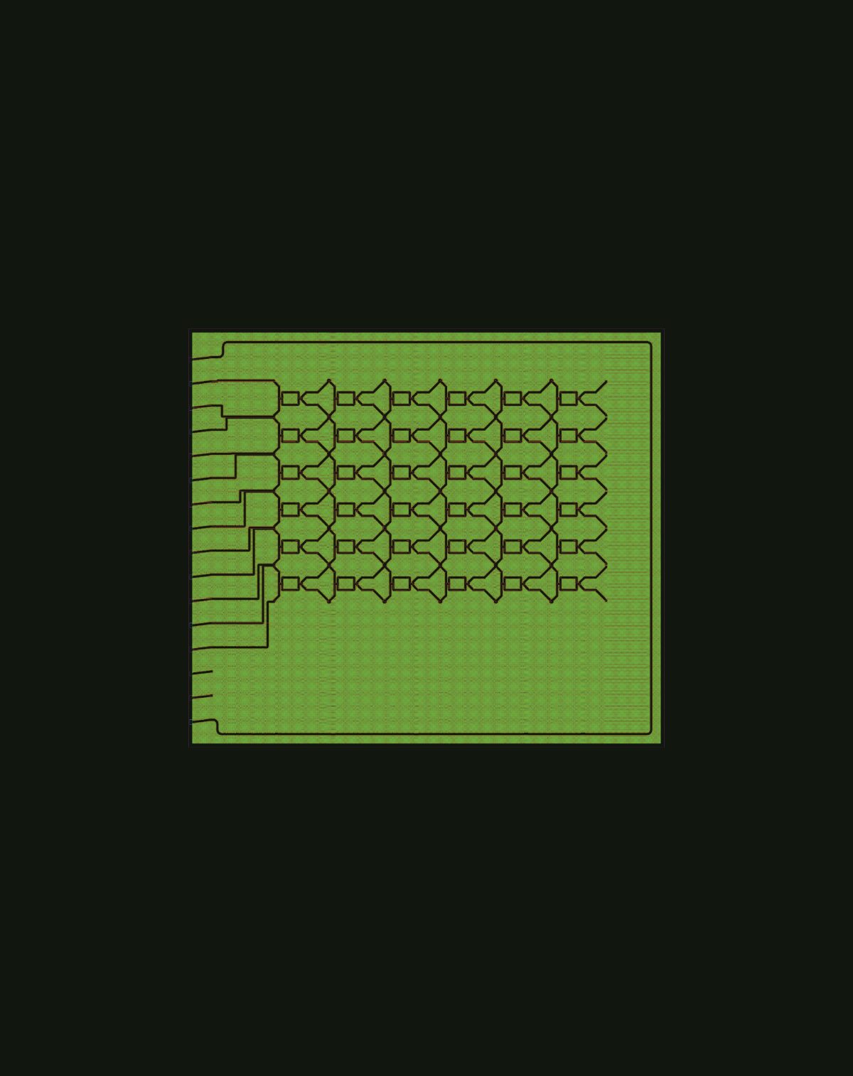 A dense-fill photonic integrated circuit in the PhotonForge LiveViewer