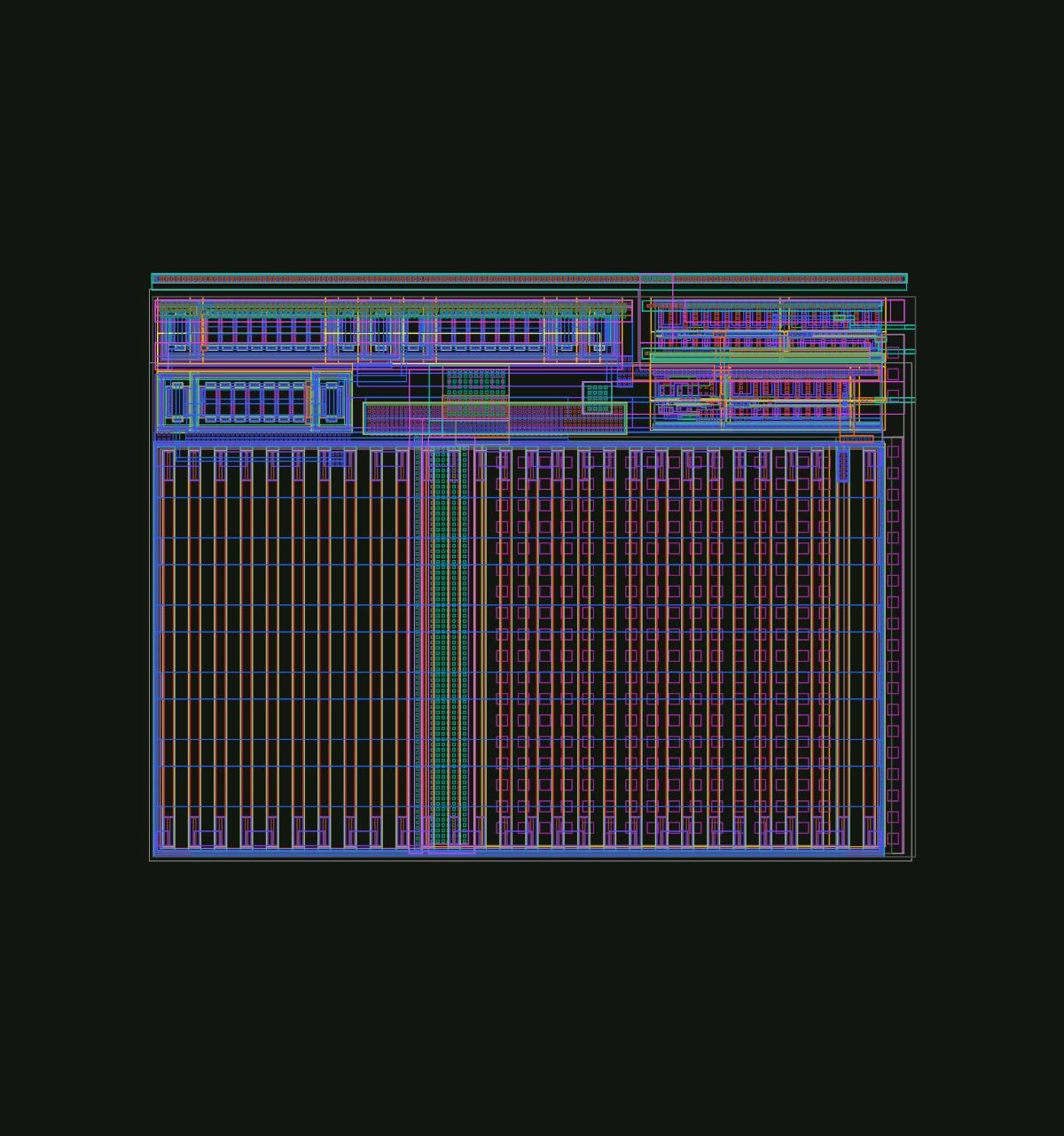A reference electronic chip with 38 process layers in the PhotonForge LiveViewer